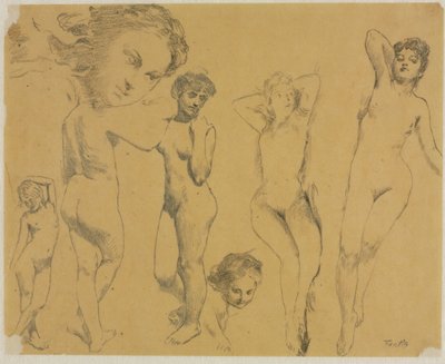 女性裸体研究，c。 1895年。 作者 Ignace Henri Jean Fantin Latour
