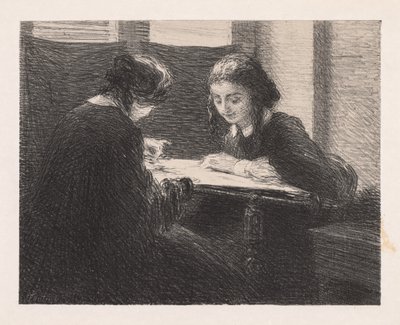 绣花的Les Brodeuses，1898年。 作者 伊格纳斯·亨利·让·范坦·拉图尔