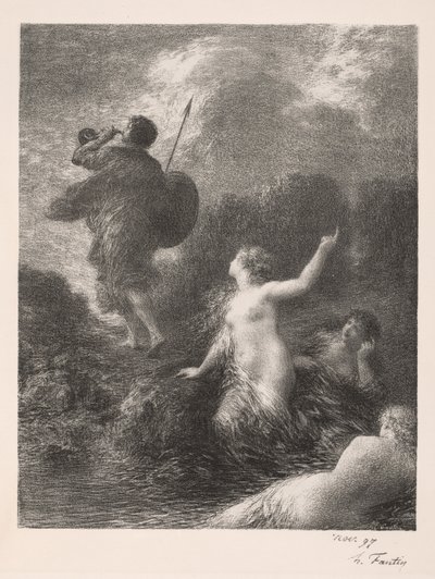 众神的黄昏：齐格弗里德和莱茵少女，1897年。 作者 伊格纳斯·亨利·让·范坦·拉图尔