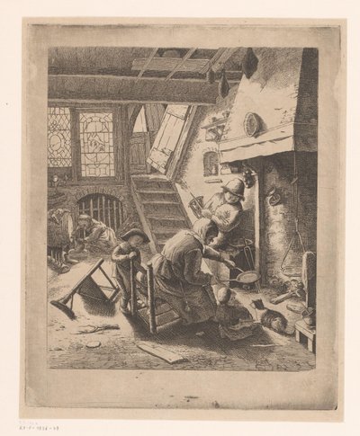 煎饼师与丈夫和孩子们 作者 Ignace Joseph de Claussin (attributed to)