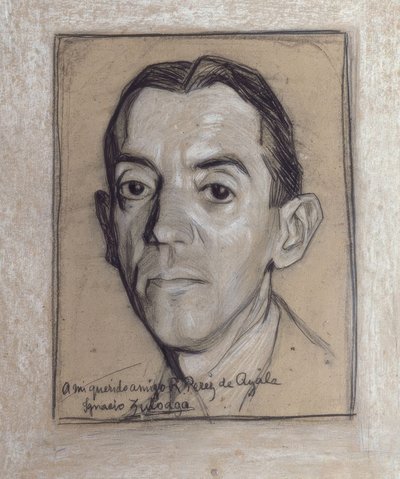 RETRATO DE RAMON PEREZ DE AYALA (1888–1962) ESCRITOR Y PERIODISTA ESPAÑOL – DIBUJO – GENERACION DE 1914 作者 伊格纳西奥·祖洛加（Ignacio Zuloaga）