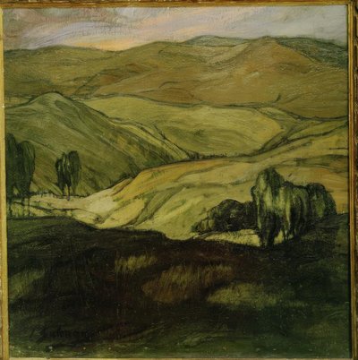 伊格纳西奥·祖洛加（Ignacio Zuloaga）-《阿拉贡的风景》，1911年，布面油画，81×78厘米 作者 Ignacio Zuloaga y Zabaleta