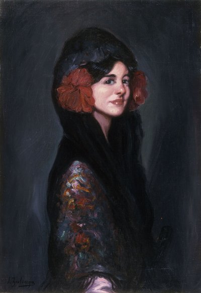 一位优雅的女士的画像 作者 伊格纳西奥·祖洛加（Ignacio Zuloaga y Zabaleta）