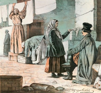 洗衣妇，1846年。 作者 伊格纳蒂·谢德罗夫斯基（Ignati Shchedrovsky）
