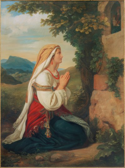 在罗马附近祈祷的意大利妇女 作者 伊格纳兹·施密特