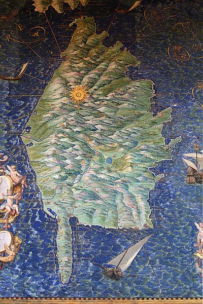 科西嘉岛地图 - 地图画廊 - 梵蒂冈博物馆。 作者 伊格纳齐奥·丹蒂