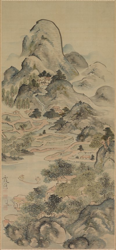 春天的捕鱼，1700年代。 作者 池大河