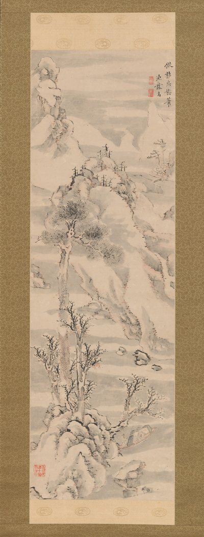 郭仲舒风格的冬季风景，18世纪末。 作者 池之针