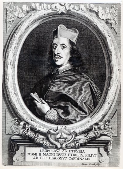 红衣主教Leopoldo de&39;Medici，由Adriano Haluech雕刻 作者 伊尔·巴西乔（Il Baciccio）