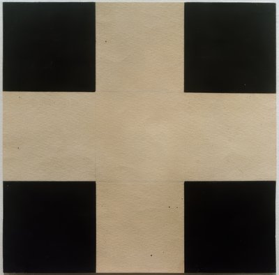 黑色背景上的白色十字架 作者 伊利亚·格里戈列维奇·查施尼克