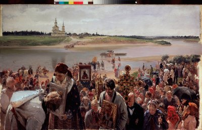 复活节游行Illarion Mikhailovich Pryanishnikov（1840-1894 年）的画作，布面油画 作者 Illarion Mikhailovich Pryanishnikov
