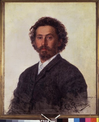 自画像。伊利亚-叶菲莫维奇-列宾（Ilia Yefimovich Repin）（1844-1930 年）的画作，布面油画 作者 伊利亚·叶菲莫维奇·列宾