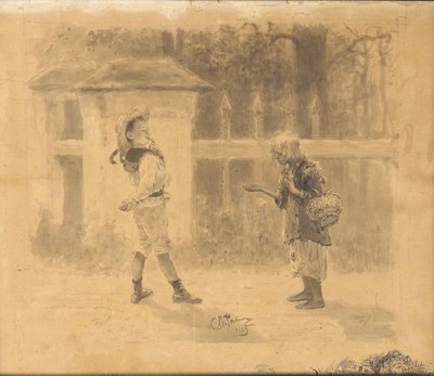 乞求的女孩，1889年 作者 伊利亚·叶菲莫维奇·列宾
