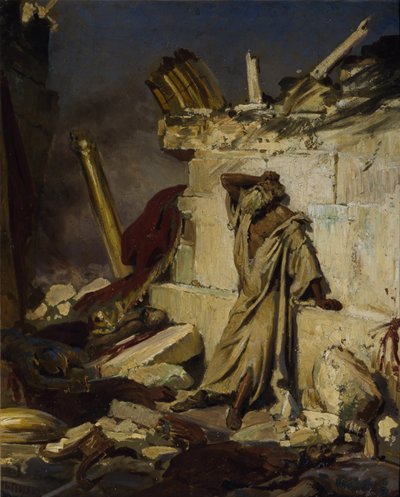 耶利米哀叹耶路撒冷的毁灭，1870年 作者 Ilya Efimovich Repin