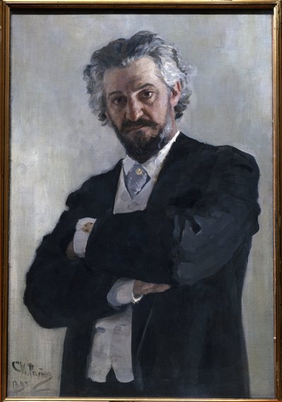 Alexander Verzhbilovich（维尔日比洛维奇、维尔日比洛维奇、维尔日比洛维奇、维尔日比洛维奇、维尔日比洛维奇、维尔日比洛维奇）（1850-1911 年）的肖像，俄罗斯小提琴家，1895 年。伊利亚-叶菲莫维奇-列宾（1844-1930 年）的绘画作品 作者 伊利亚·叶菲莫维奇·列宾