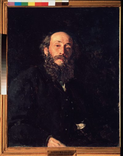 艺术家 Nikolai Ge（盖伊）（1831-1894 年）的肖像。伊利亚-列宾（Ilia Repine）（1844-1930 年）的画作，布面油画 作者 伊利亚·叶菲莫维奇·列宾