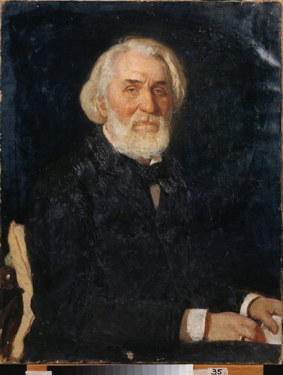 作家伊万-谢尔盖耶维奇-屠格涅夫肖像 作者 Ilya Efimovich Repin