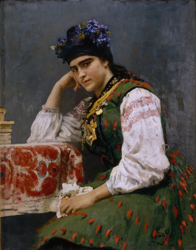 索非亚·德拉戈米罗娃（Sofia Dragomirova-Lukomskaya）的肖像，1889年 作者 伊利亚·叶菲莫维奇·列宾