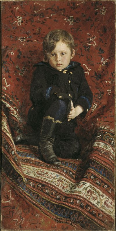 尤里·列宾肖像，艺术家之子，1882年 作者 伊利亚·叶菲莫维奇·列宾