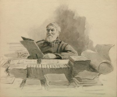 作者肖像德米特里·格里戈罗维奇1822-1899，1894年 作者 伊利亚·叶菲莫维奇·列宾