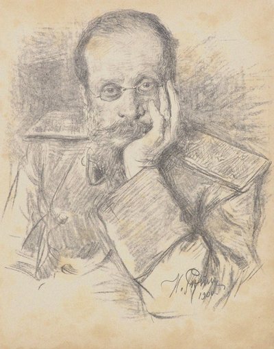 作曲家塞萨尔·安东诺维奇·崔（CésarAntonovich Cui）1835-1918年的肖像，1900年。 作者 伊利亚·叶菲莫维奇·列宾