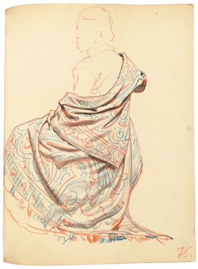 研究“巴黎咖啡馆”：研究就座妇女的着装，c。 1872-1875年 作者 伊利亚·叶菲莫维奇·列宾
