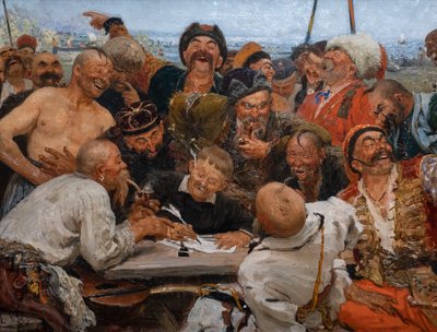 扎波罗热哥萨克写给土耳其苏丹的信 作者 Ilya Efimovich Repin