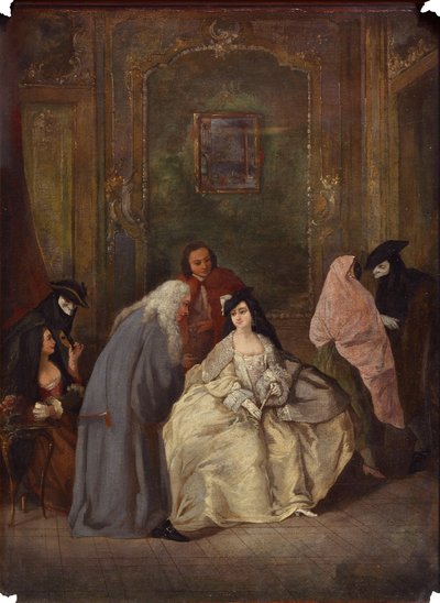 检察官及其妻子的会议 作者 彼得·隆吉（Pietro Longhi）的模仿者