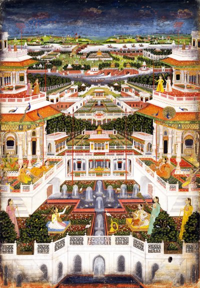 带有后宫花园的宫殿建筑群，约1764-1765年 作者 印度艺术