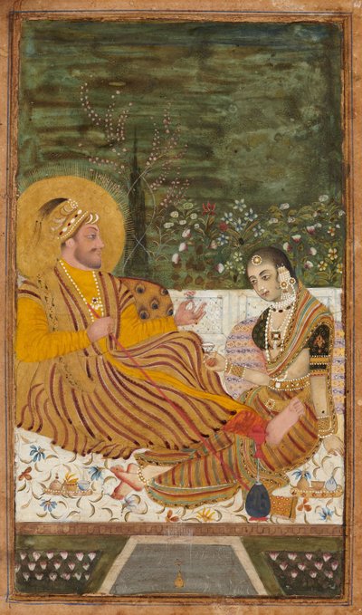 比贾布尔的阿里·阿迪尔·沙阿（Ali Adil Shah II）和一个女人 作者 印度艺术