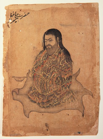 一个苦行僧，坐在沉思，c.1650（不透明的wc＆黄金在纸上） 作者 印度学校