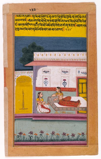 Nayika等待她的情人，拉贾斯坦邦Bikaner，约1700-25年 作者 印度学校