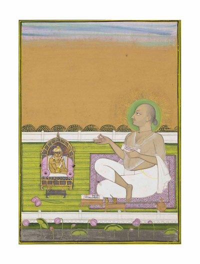 普斯提马格（Pushtimarg）教派的圣人和瑞纳斯（Shri Nathji），约1850年 作者 印度学校