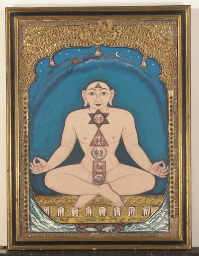 蒂坦卡拉 (Tirthankara) 的面板画 作者 印度学校