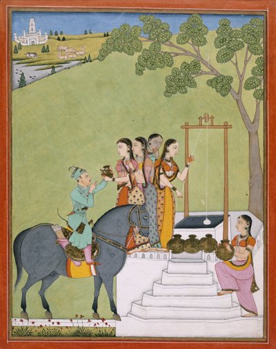 Add Or.3846 井边的王子，约 1780 年（纸面水彩画） 作者 印度学校