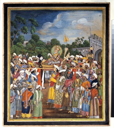 Akbar Shah II获得英国居民，1810年 作者 印度学校
