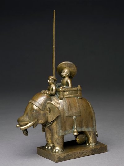 一名骑大象的军官，1795年（黄铜） 作者 Indian School