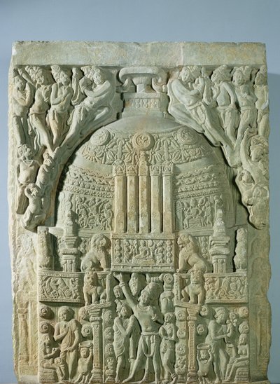 佛教佛塔，Nagarjunakonda（石灰石） 作者 印度学校