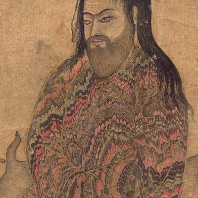 详细信息来自一个苦行僧，坐在沉思，c.1650（不透明wc＆黄金在纸上） 作者 印度学校