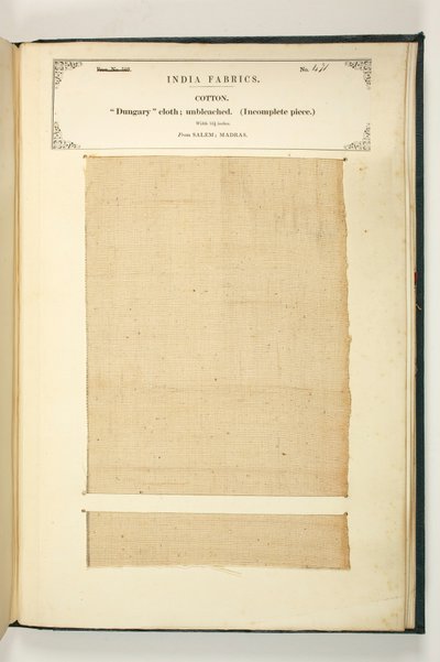 Dungary Cloth，Salem，Madras，来自印度纺织品制造商的收藏，由John Forbes Watson于1866年出版 作者 印度学校