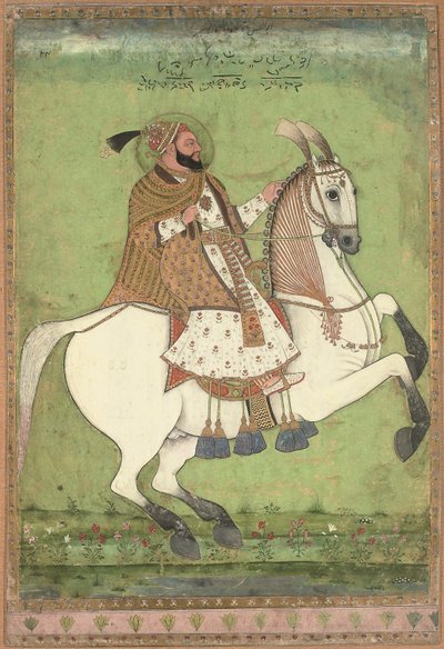阿布-哈桑-库特布-沙阿苏丹的马术肖像 作者 印度学校
