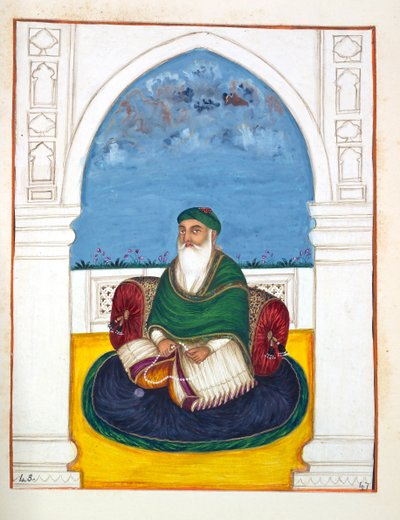 来自旁遮普王国的法基尔·伊玛穆丁（Fakir Imamuddin），其统治者和酋长，第二卷，由一位身份不明的印度艺术家进行的30项水彩研究，第1840页（纸上写着） 作者 印度学校