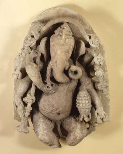 Ganapati，Chandella王朝（砂岩）的图 作者 Indian School