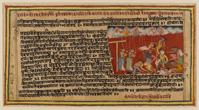 Bhagavata系列的Folio，c.1610-50（纸上wc）（499340的正面） 作者 印度学校