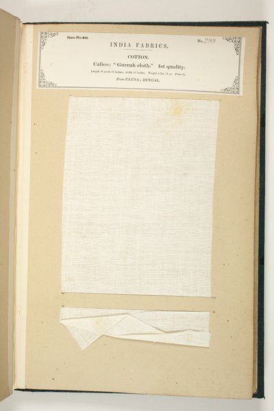 Gurrah Cloth，Patna，Bengal，来自印度纺织品制造商的收藏，作者：John Forbes Watson，1866年出版 作者 印度学校