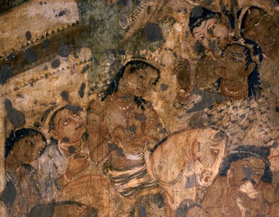 印度艺术第 19 号佛教石窟壁画，公元前 2 世纪（壁画） 作者 印度学校