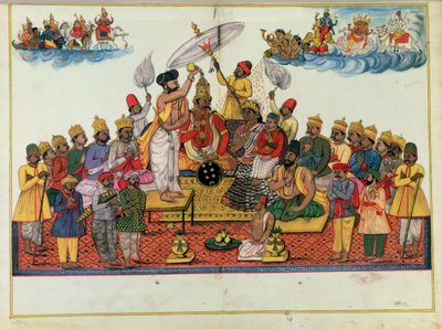 Indra，众神之王，被躯体涂抹 作者 印度学校