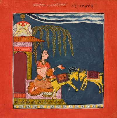 卡加里·拉吉尼（Kaccheli Ragini），来自拉加马拉（Ragamala），约1700年 作者 印度学校