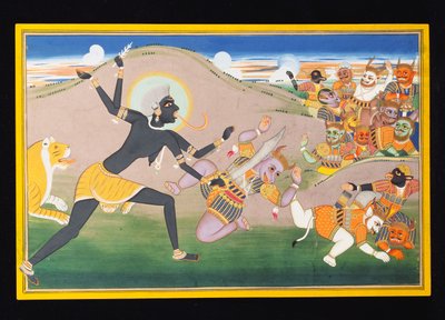 卡利杀害恶魔，约1800-1820 作者 印度学校