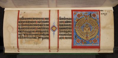 带 Samavasarana 的 Kalpasutra 对开本 作者 印度学校